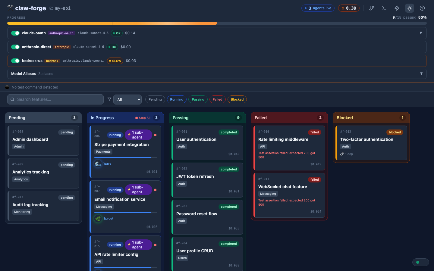 claw-forge dark mode